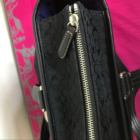 COACH Voyage Signature Zipup Tote/Diaper Bag Black - Picture 14 of 16